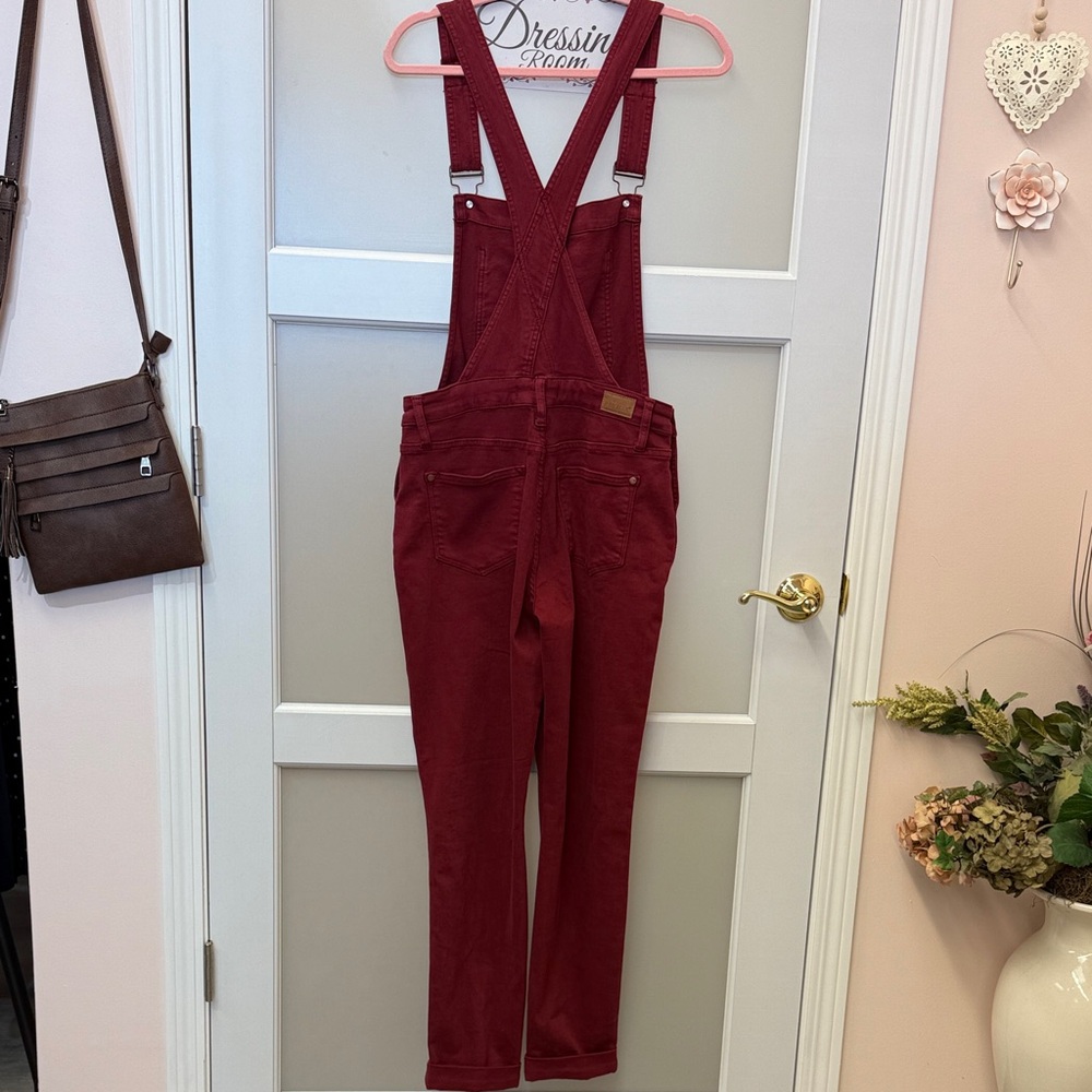Judy Blue Women's Burgundy Denim Overalls - Picture 9 of 9